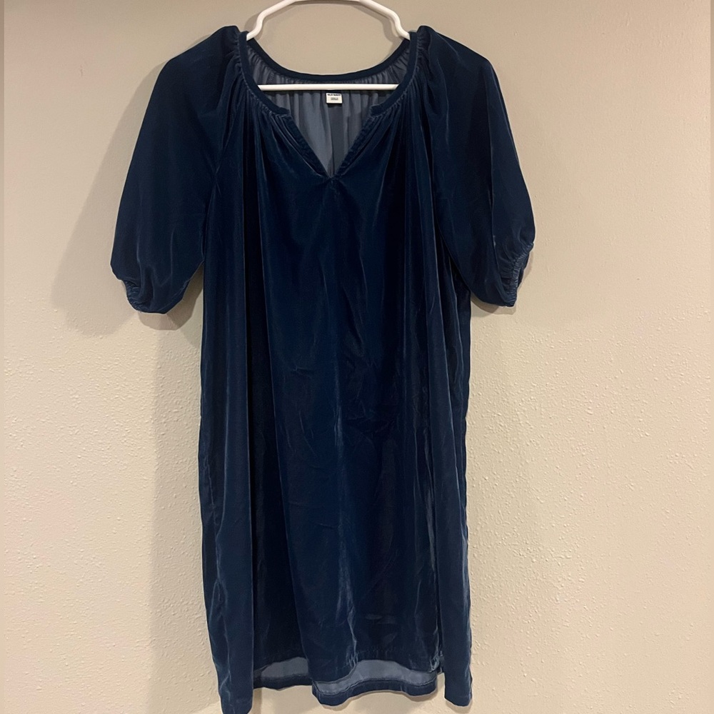 Old Navy Velvet Navy Blue Dress